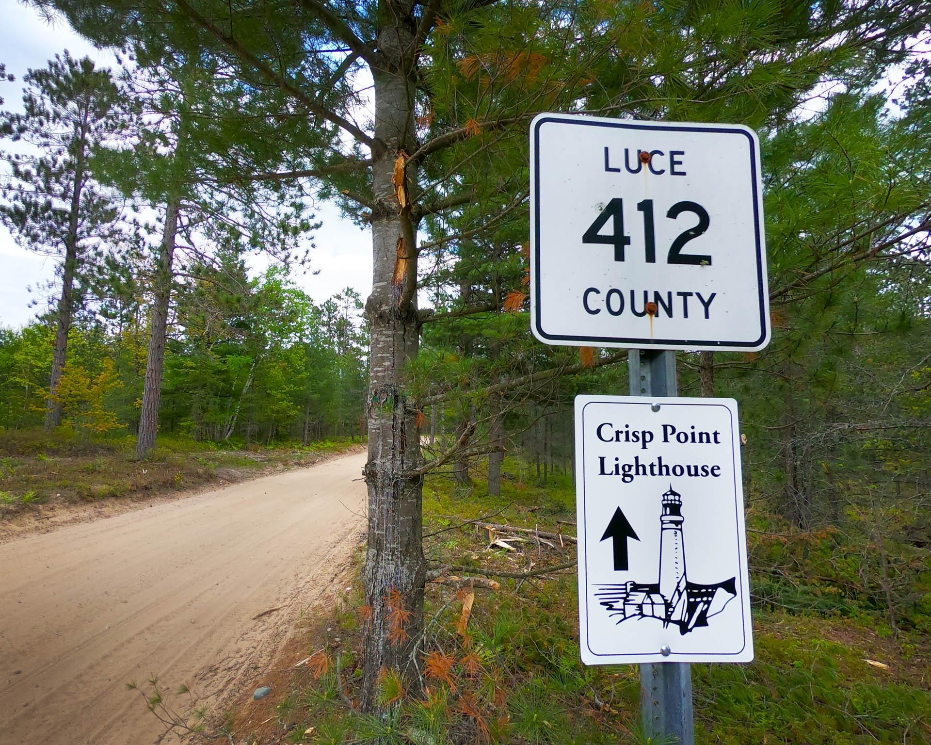 Road leading to Crisp Point Lighthouse