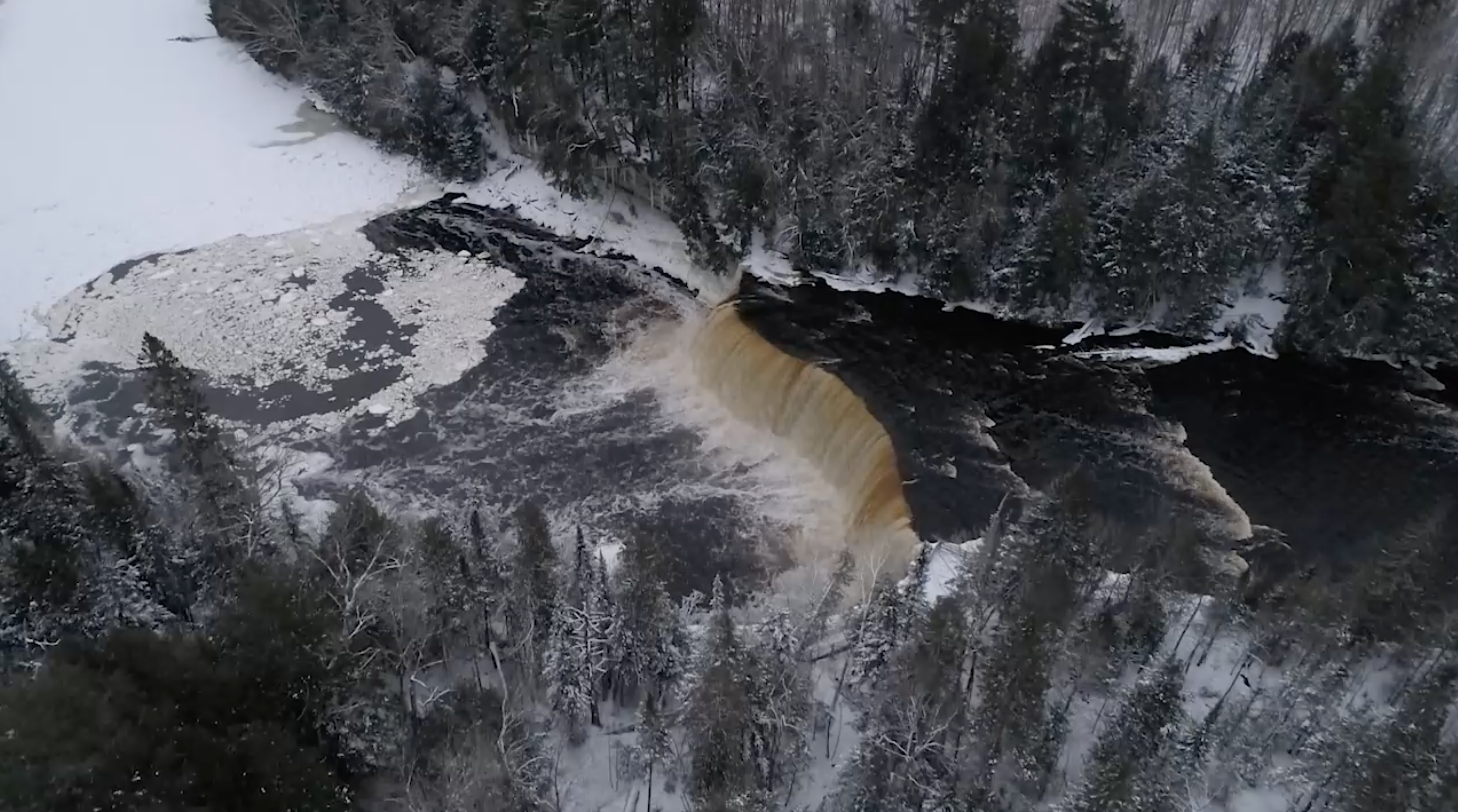 Winter at Tahquamenon Falls.