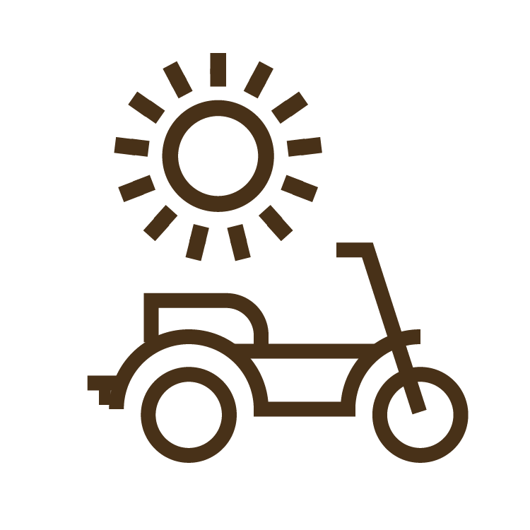 icon of a 4-wheeler and sun