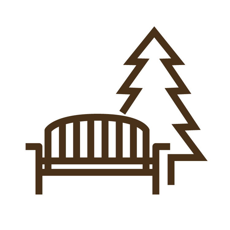 icon of a park bench and tree